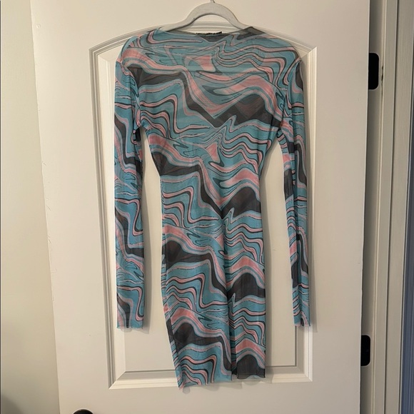 Nasty Gal Sheer Multicolor Swirl Dress - Picture 1 of 3